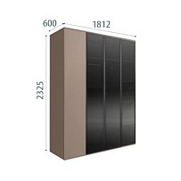 Шкаф 4-х дв. Bogemia Air (Мокка/Черный) БМШ2/4(3)