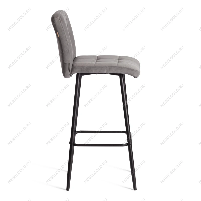 Барный стул Medeo/Медео, велюр, серый, 29, 45х56х113 см | изображение 1