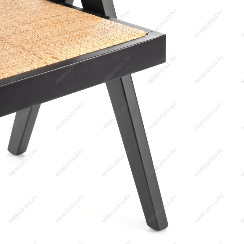 Кресло LOKI, дерево вяз/ротанг, черный, 50х50х84 см | изображение 8