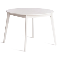 Стол обеденный SVELTO, ЛДСП, опора-массив березы, 105 х 105 (140) х 74.5 см, Белый /белый