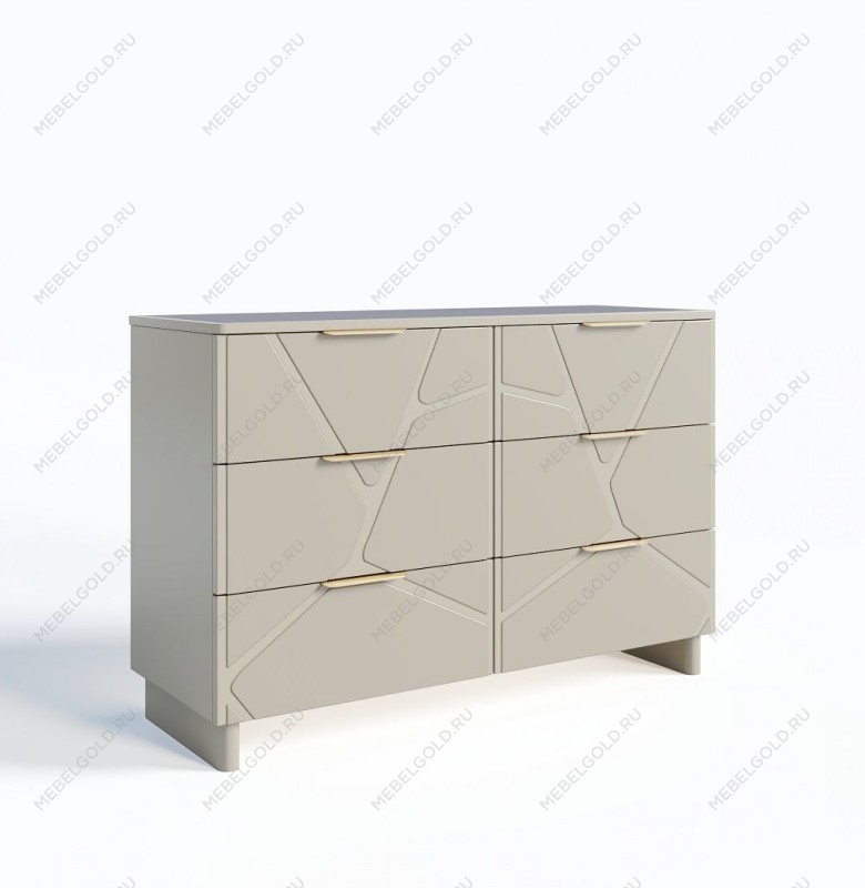 Комод Лейла 6 ящиков ярко серый