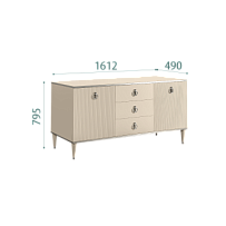 Комод для гостиной 1.6м Римини СОЛО (Ваниль/Серебро) РМКМ-4(s)