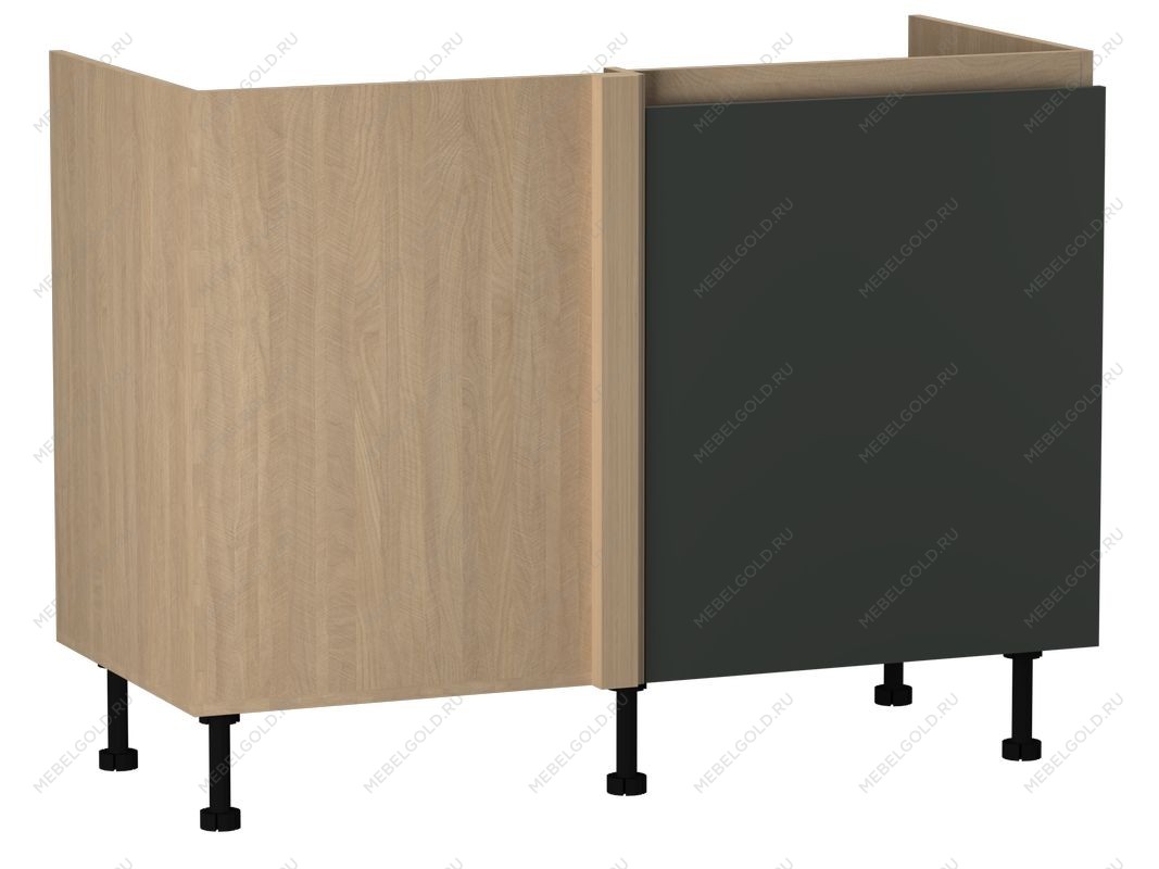 Стол под мойку угловой СМУ-120 правый, Женева (1154*534*870) Дуб Палермо/Зеленый матовый, 21932