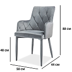 Стул кухонный Signal RICARDO Velvet (серый) | изображение 1