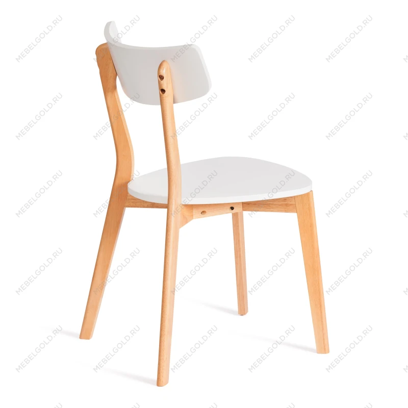 Стул Claire, сиденье МДФ, опоры дерево гевея, белый / натуральное дерево, 48 x 49,5 x 81,5 x SH44см | изображение 2