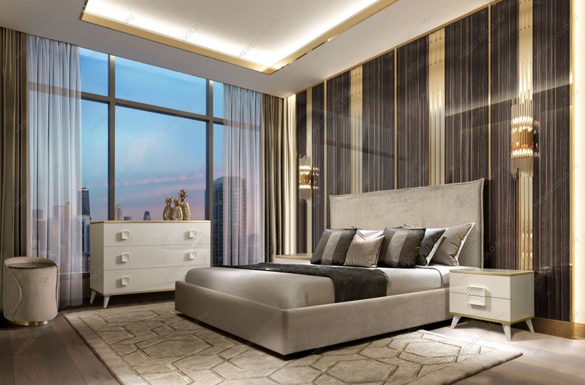 Спальня Диора слоновая кость/золото 7