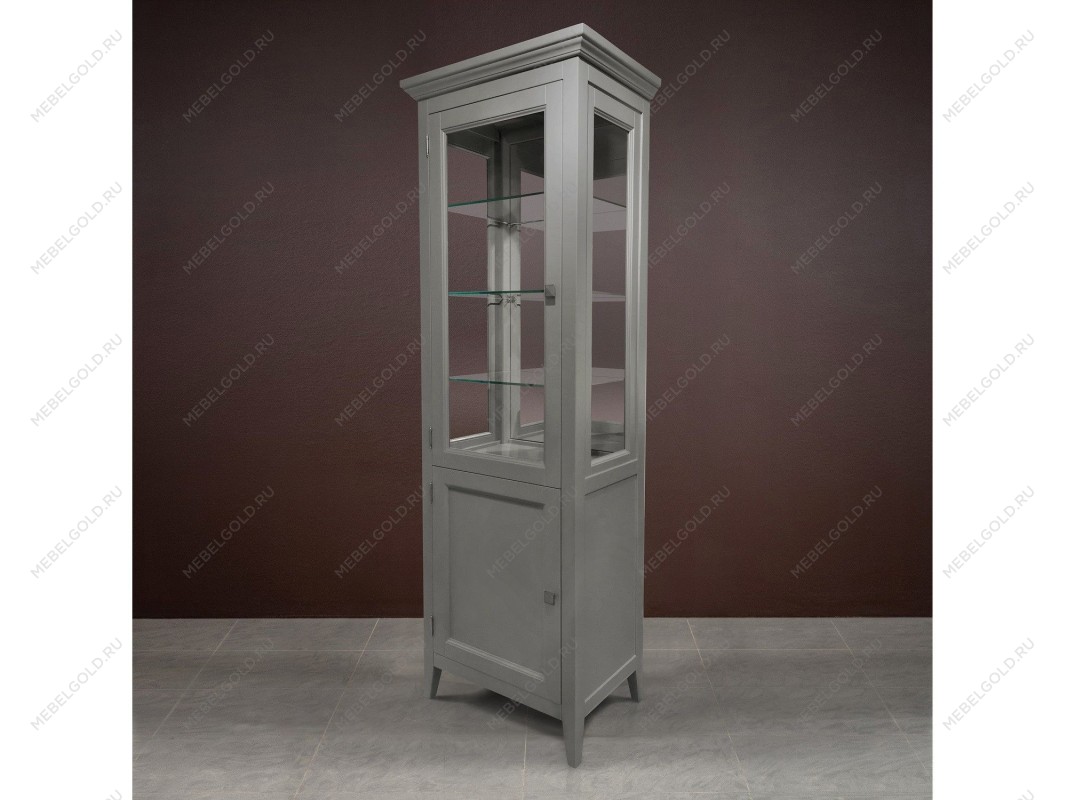 Витрина 1 дверная левая с зеркалом Manhattan (Серый) | изображение 3