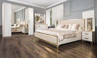 Спальня Лара 5-ств белый глянец