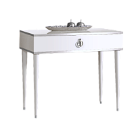 Стол туалетный узкий Римини (Белый/Серебро) РМСТ-1[9]