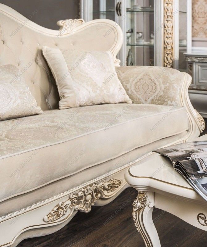 Диван Джоконда 3х местный крем глянец | изображение 3