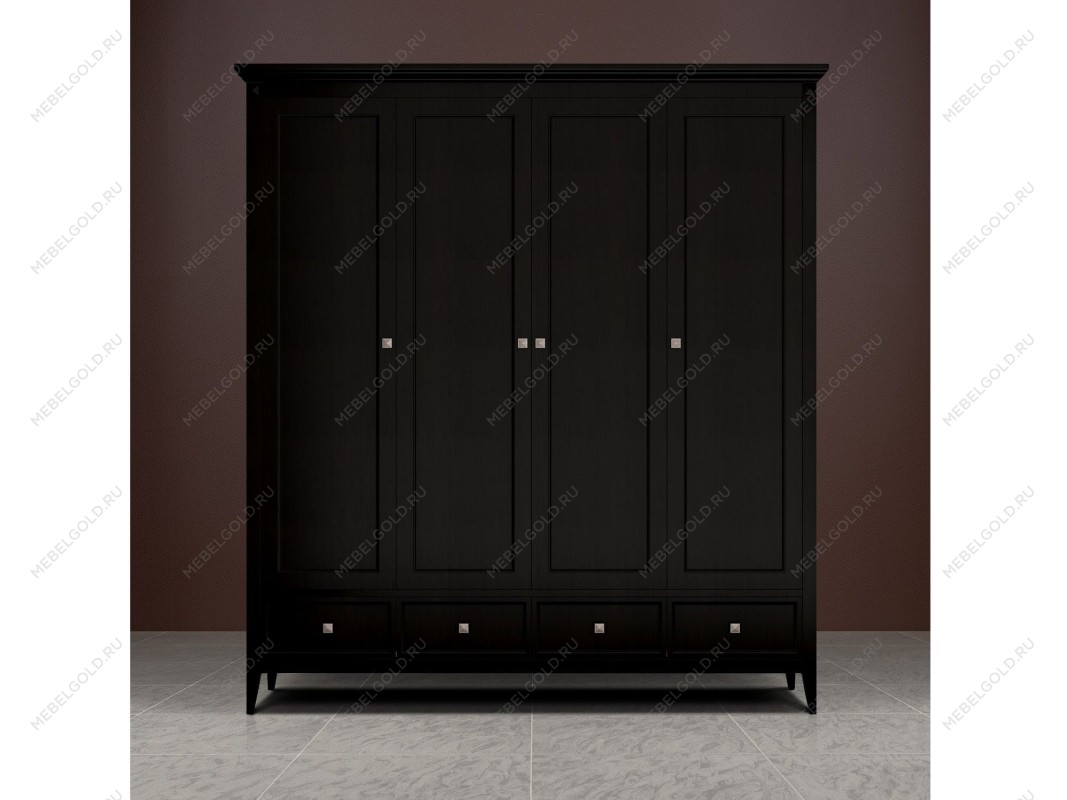 Шкаф четырехстворчатый Manhattan (Черный) | изображение 2