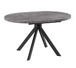 Стол круглый раздвижной TRIO-100 (ДЫМЧАТАЯ КЕРАМИКА/ЧЕРНЫЙ) | изображение 1