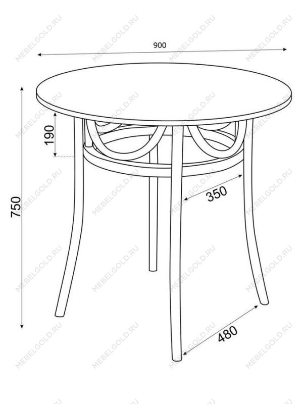 Стол венский Вальс 900 (темный тон) | изображение 5