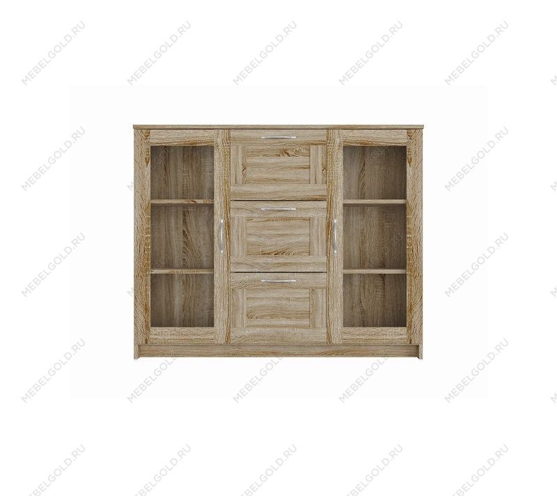 БРИМНЭС / СИРИУС тумба ИКЕА / IKEA 2 двери со стеклом и 3 ящика 117х95 сонома | изображение 1