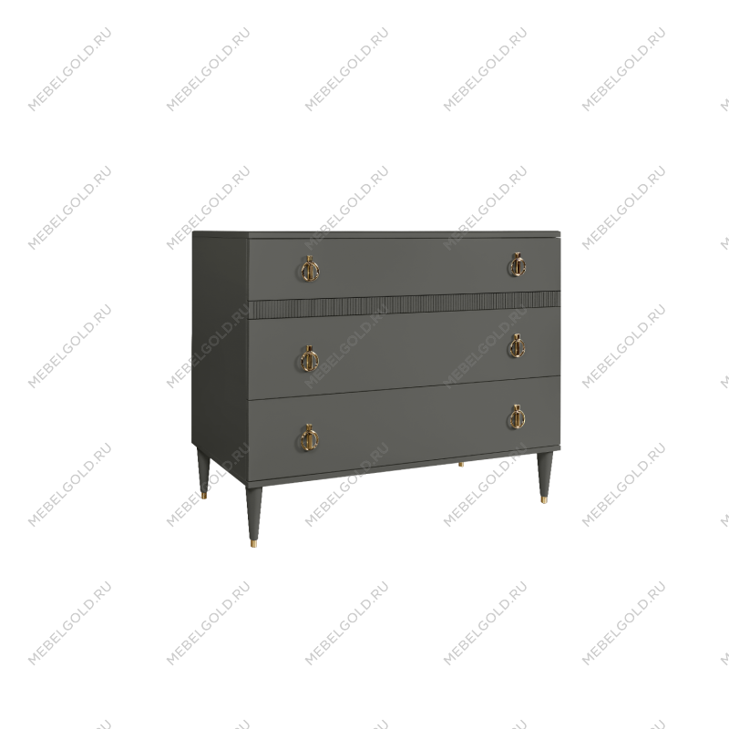 Комод с планкой Римини СОЛО (Серый/Золото) РМКМ-3(s)
