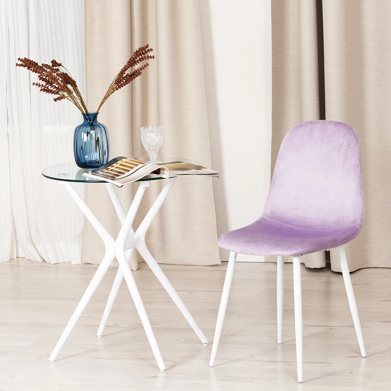 Стул BREEZE (mod. 4724)/1 шт. в упаковке, вельвет/металл, 44 х 53 х 87 см, Light lavander (светло-лавандовый) HLR26 / белый | изображение 8