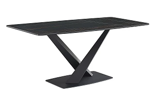Стол DT-2017 180x90 см, чёрная керамика/стекло