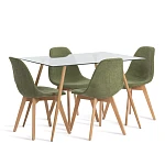 Стол SOPHIA (mod. 5003), металл/стекло (8мм), бук/прозрачный, 110 х 80 х 75 см | изображение 5