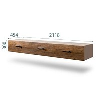 Тумба телевизионная 2.1м Bogemia Fly Wood Wo (Мокка) (Novabuk/Хром) БМТ-2