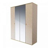 Шкаф 4-х дверный с зеркалом Римини (Латте/Золото) РМШ1/4