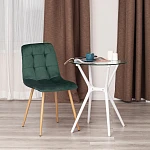 Стул CHILLY (mod. 7094-1), вельвет/металл, 44,5х52,5х86 см, dark green (темно-зеленый) HLR57 / натуральный | изображение 8