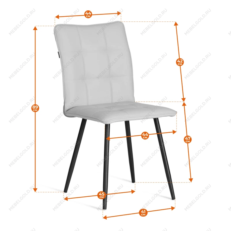 Стул обеденный La Rousse, флок, серый/черный, 29, 49х50х93 | изображение 18