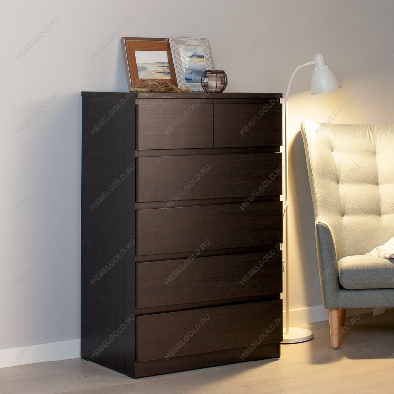 МАЛЬТА комод ИКЕА / IKEA 4+2 ящика 80х121 Дуб Венге | изображение 5
