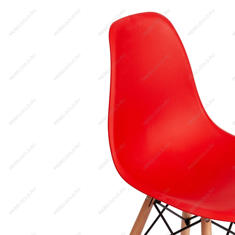 Стул CINDY (EAMES) (mod. 1801), дерево бук/металл/сиденье пластик, 45x51x82 см, Red (красный) | изображение 6