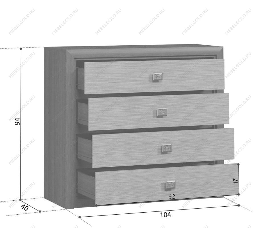 Комод Коен KOM4S Венге/Штрокс (NEW) | изображение 3