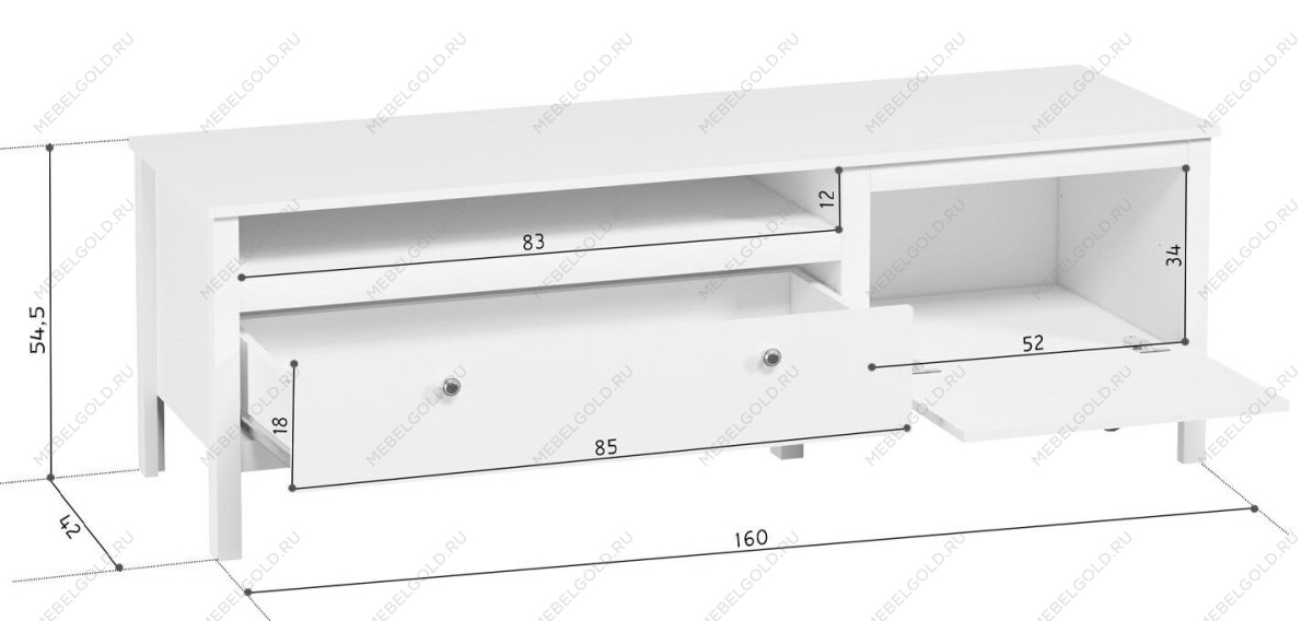м. Марьина Роща - Тумба Ева (Хельга) RTV1D1S белый | изображение 3