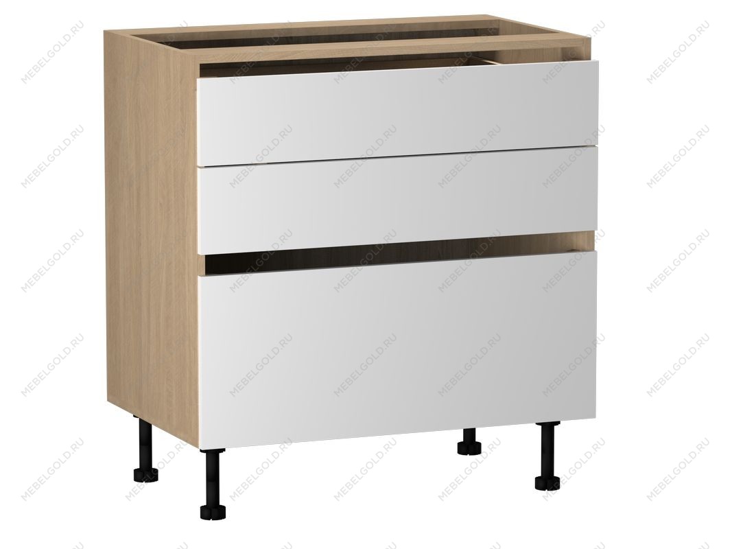 Стол с ящиками СЯ-80, Женева (800*520*870) Дуб Палермо/Белый матовый, 22420