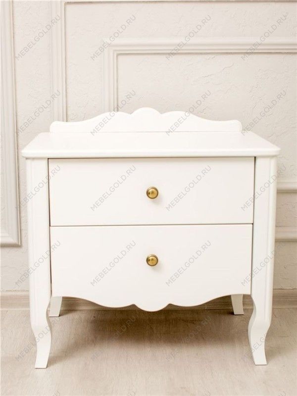 Тумбочка Версаль 2 ящика (белый)