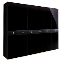 Шкаф 6-ти дверный Римини СОЛО (Черный/Серебро) РМШ2/6(s)