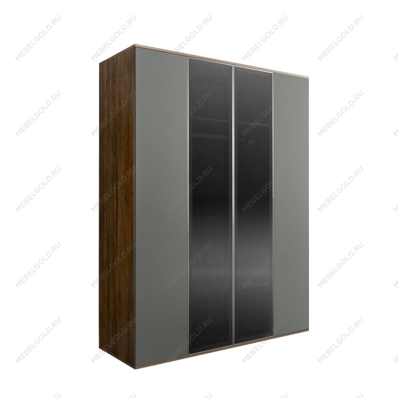 Шкаф 4-х дв. Bogemia Woodline Air (Серый/Серебро) БМШ2/42(2)