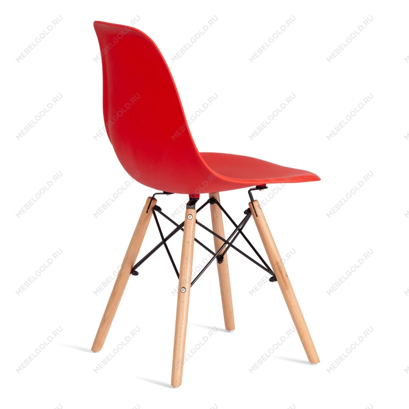 Стул CINDY (EAMES) (mod. 1801), дерево бук/металл/сиденье пластик, 45x51x82 см, Red (красный) | изображение 2