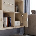 КАЛЛАКС / ФОРА Дверца 4.3 с задней стенкой в комплекте для открытого стеллажа, цвет дуб беленый | изображение 3