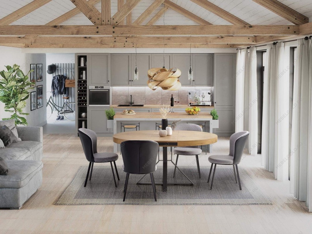 Стол обеденный Halmar MERCY раскладной (дуб золотой/черный) | изображение 8