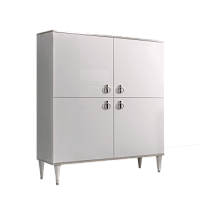 Пенал 4 двери Римини (Белый/Серебро) РМП-3