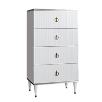 Комод 4 ящика Римини СОЛО (Белый/Серебро) РМКМ-6(s)