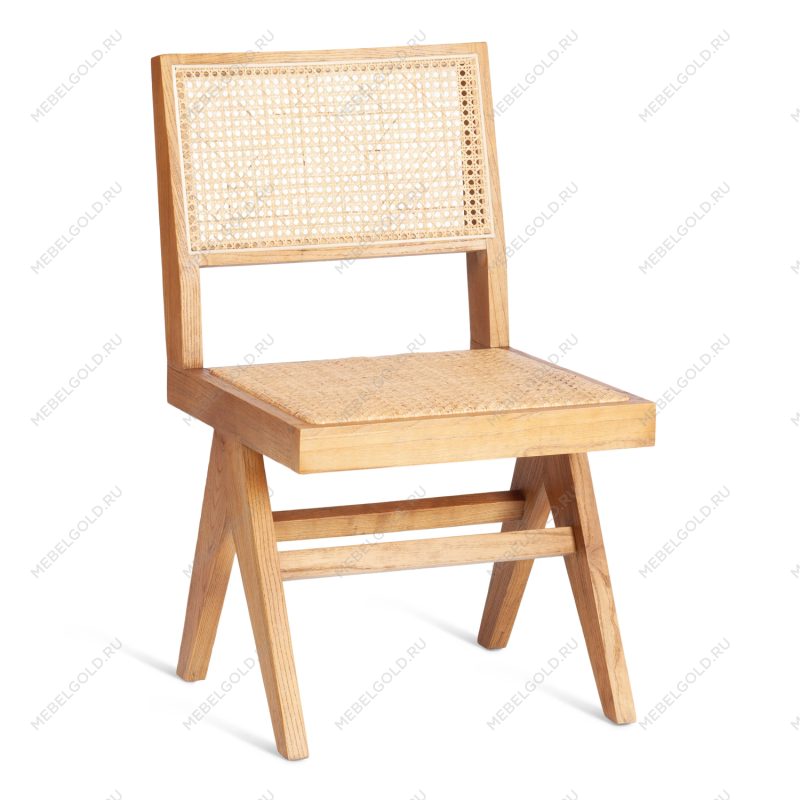 Стул LOKI, дерево вяз/ротанг, 51х44х86 см, Груша (№3)