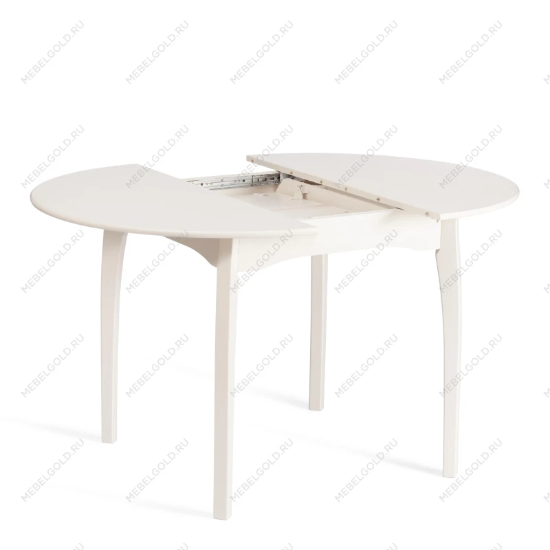 Стол DIAMANTE круглый, бук, мдф, шпон дуба, 100 х 100+30 х 75 см, Ivory white | изображение 4