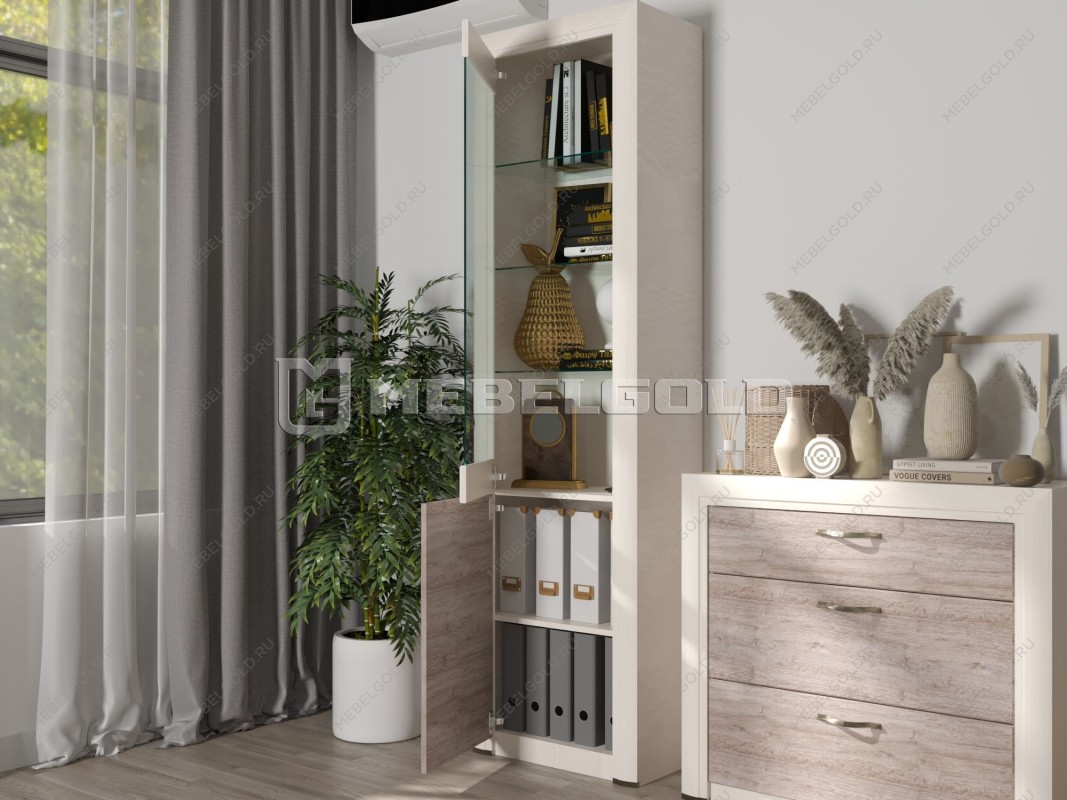 Шкаф с витриной Оливия 1V1D | изображение 4