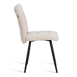 Стул обеденный Medeo, флок, молочный/черный, 4, 47х56х89 | изображение 1