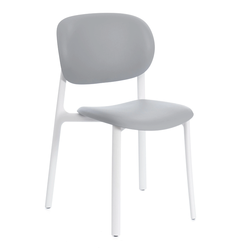Стул ADORE (mod. XRB-1025), пластик, серый / белый (grey / white), 41 х 53 х 81,5 см