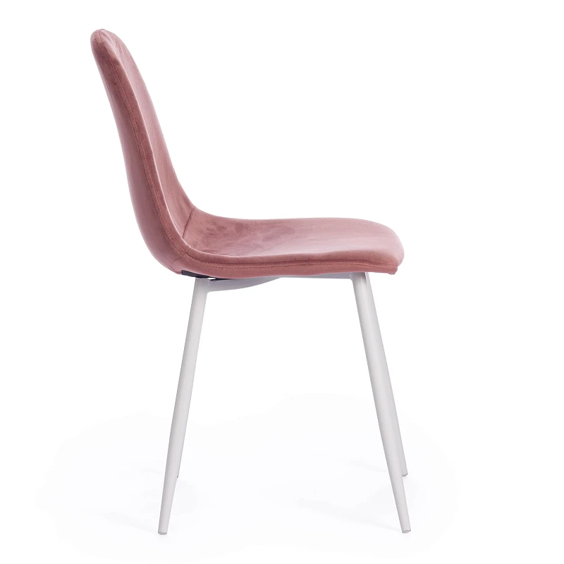 Стул BREEZE (mod. 4724)/1 шт. в упаковке, вельвет/металл, 44 х 53 х 87 см, Coral (коралловый) HLR44 / белый | изображение 1