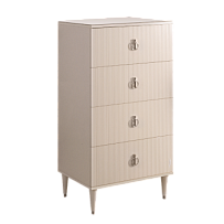 Комод 4 ящика Римини СОЛО (Бежевый/Серебро) РМКМ-6(s)