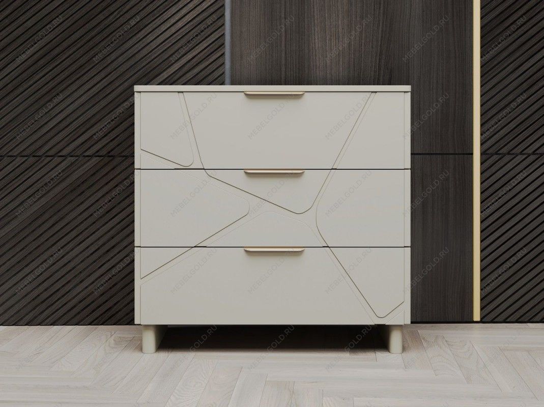 Комод Лейла 3 ящика ярко серый | изображение 1