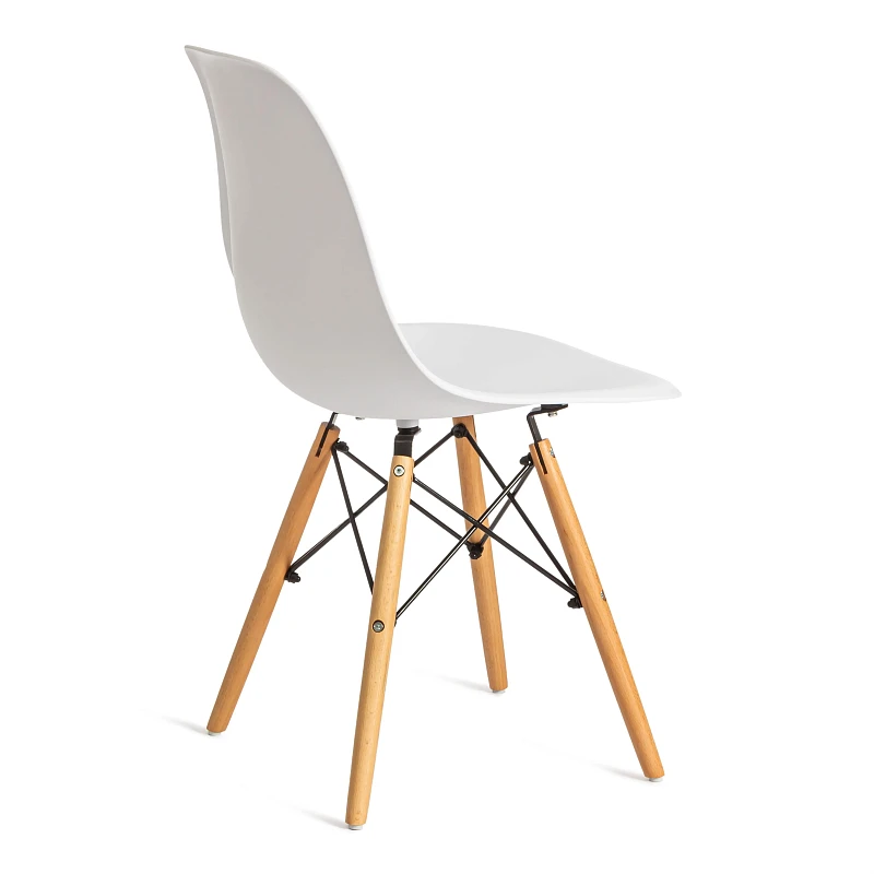 Стул CINDY (EAMES) (mod. 1801), дерево бук/металл/сиденье пластик, 45x51x82 см, White (белый) | изображение 2