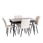 Стул обеденный Bari, LT, флок, молочный/черный, 4, 41х55х89 см | изображение 9