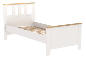 САГА кровать одинарная 90х200 белая/ясень